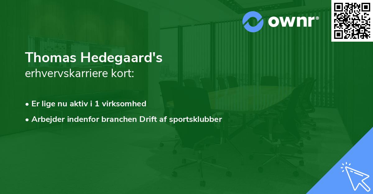 Thomas Hedegaard's erhvervskarriere kort