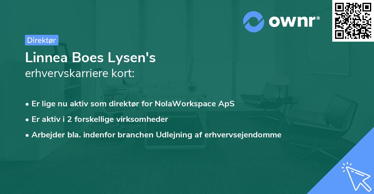 Linnea Boes Lysen's erhvervskarriere kort