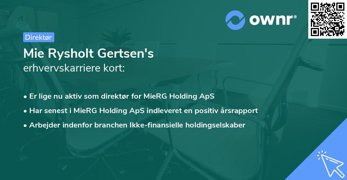 Mie Rysholt Gertsen's erhvervskarriere kort