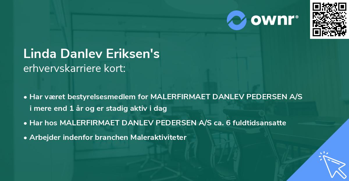Linda Danlev Eriksen's erhvervskarriere kort