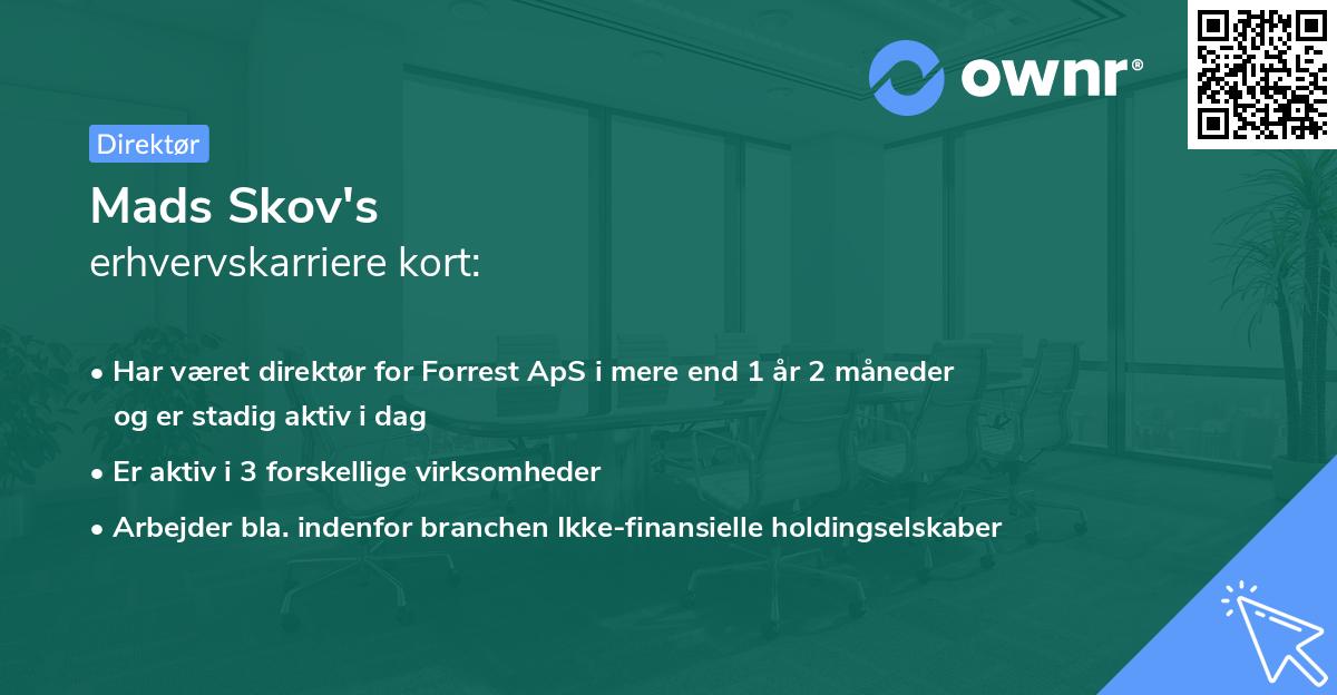 Mads Skov's erhvervskarriere kort