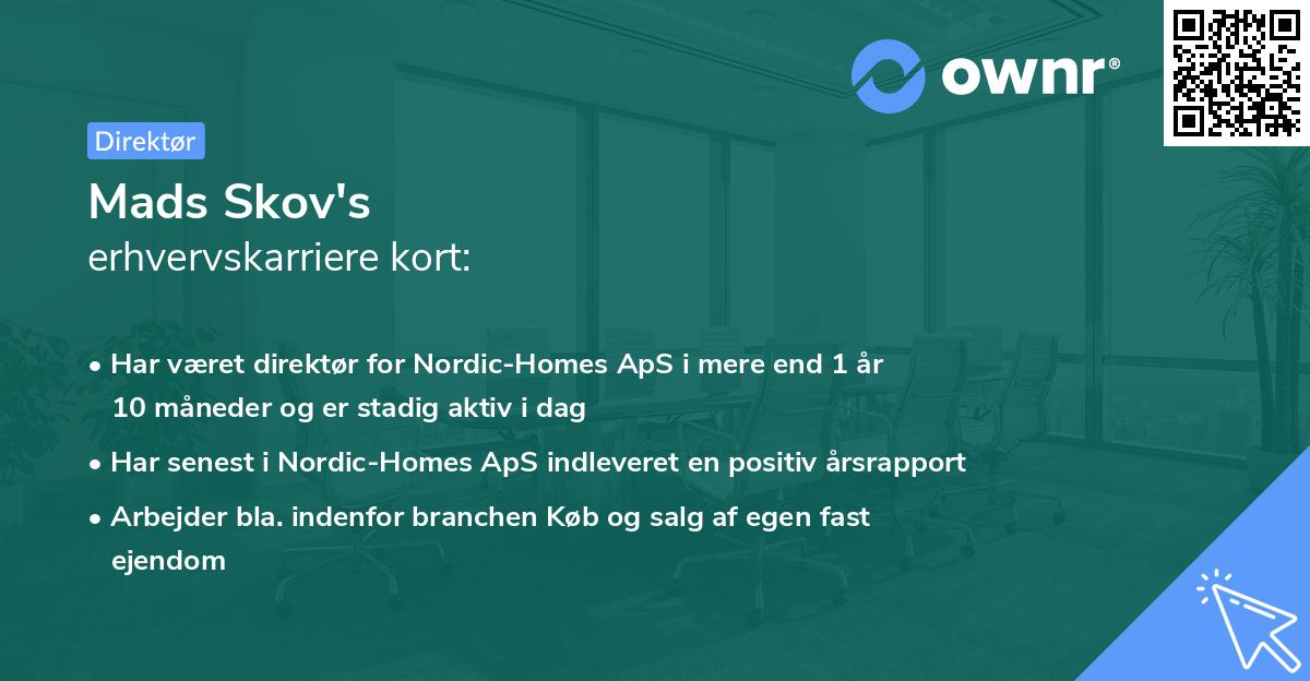 Mads Skov's erhvervskarriere kort