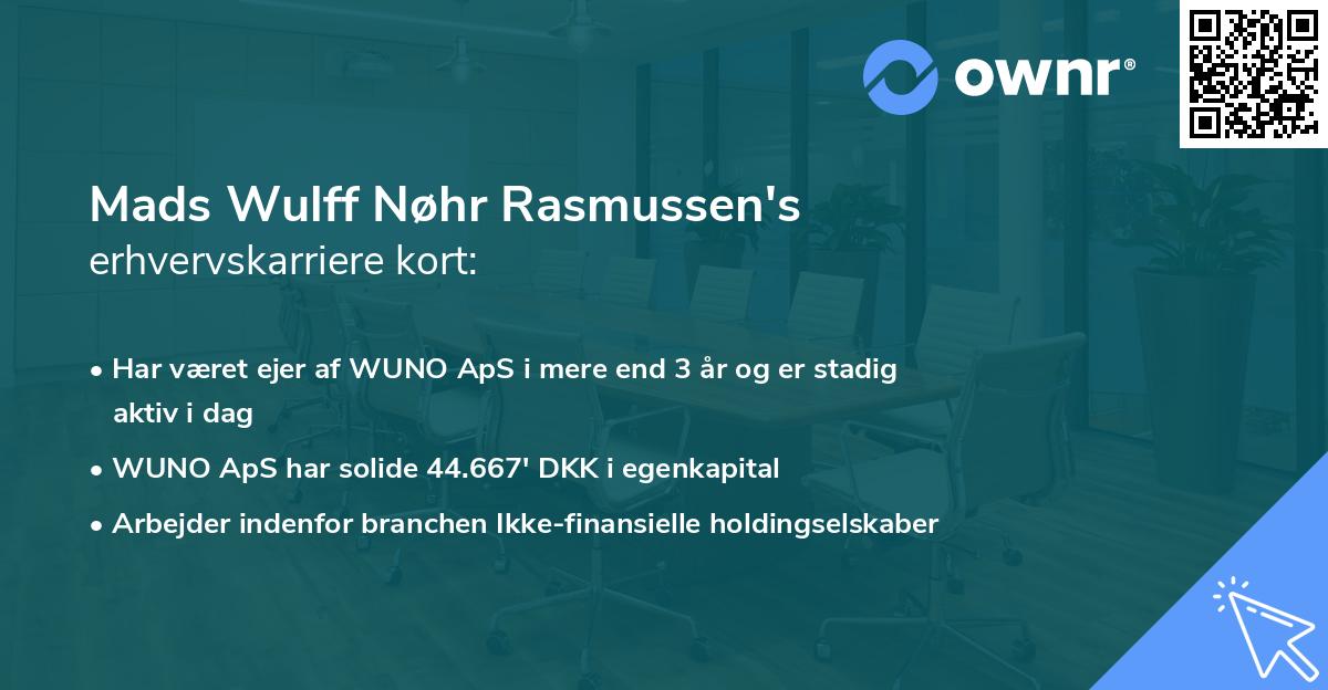 Mads Wulff Nøhr Rasmussen's erhvervskarriere kort