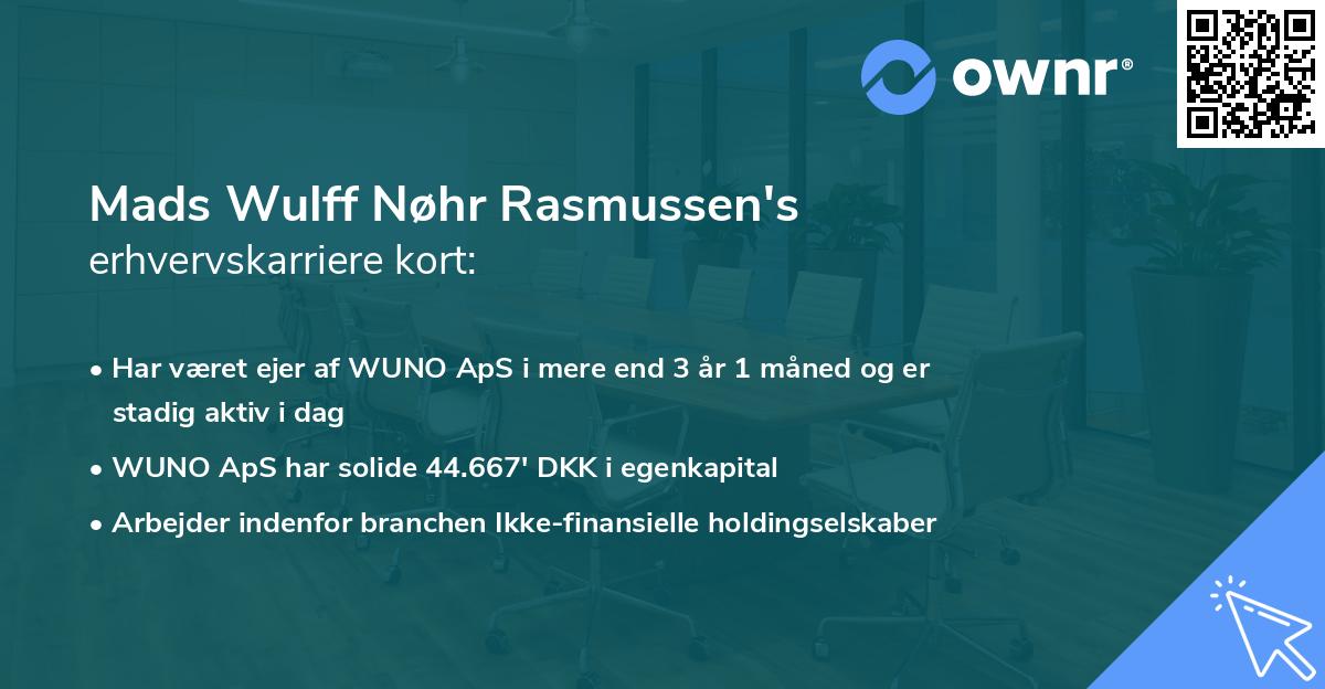 Mads Wulff Nøhr Rasmussen's erhvervskarriere kort