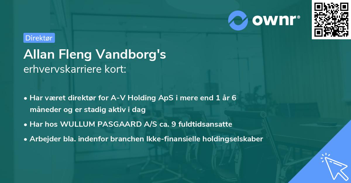 Allan Fleng Vandborg's erhvervskarriere kort