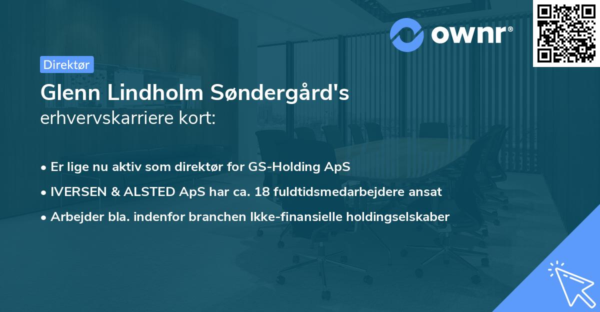 Glenn Lindholm Søndergård's erhvervskarriere kort
