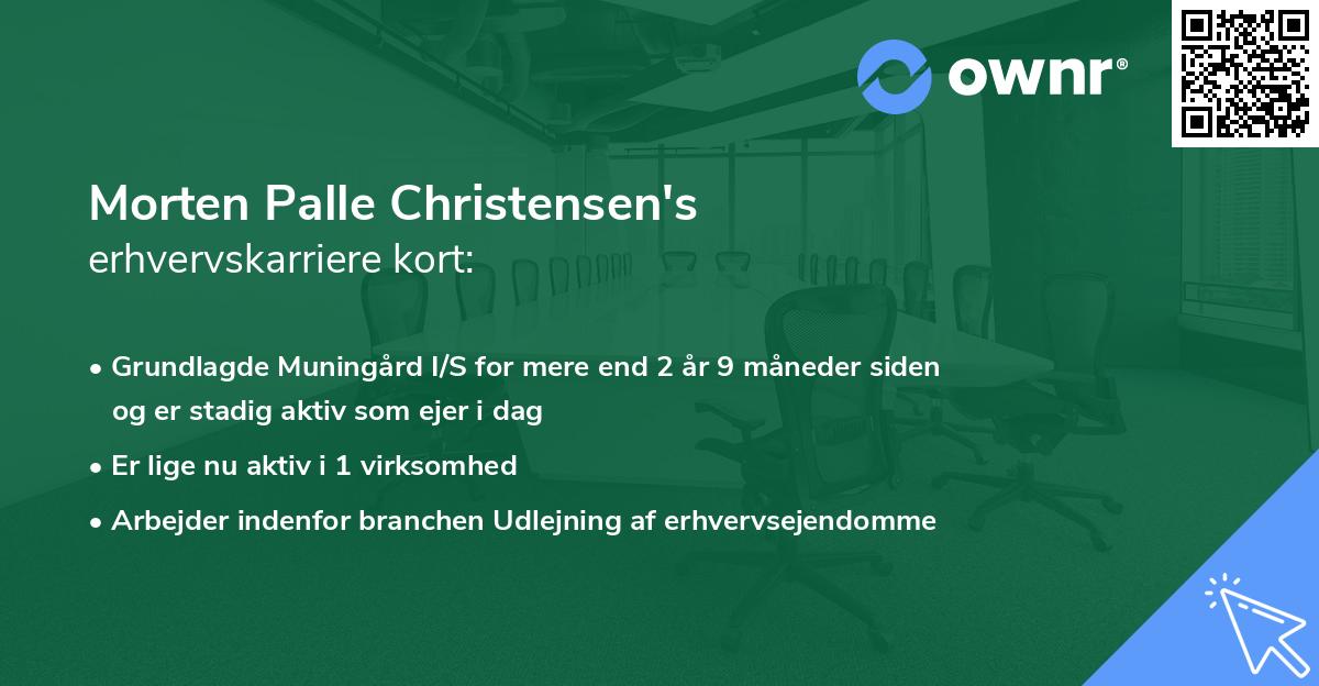 Morten Palle Christensen's erhvervskarriere kort