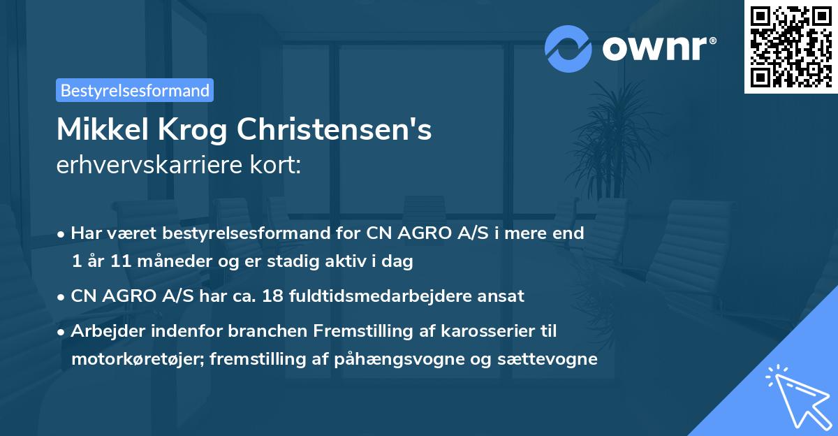 Mikkel Krog Christensen's erhvervskarriere kort