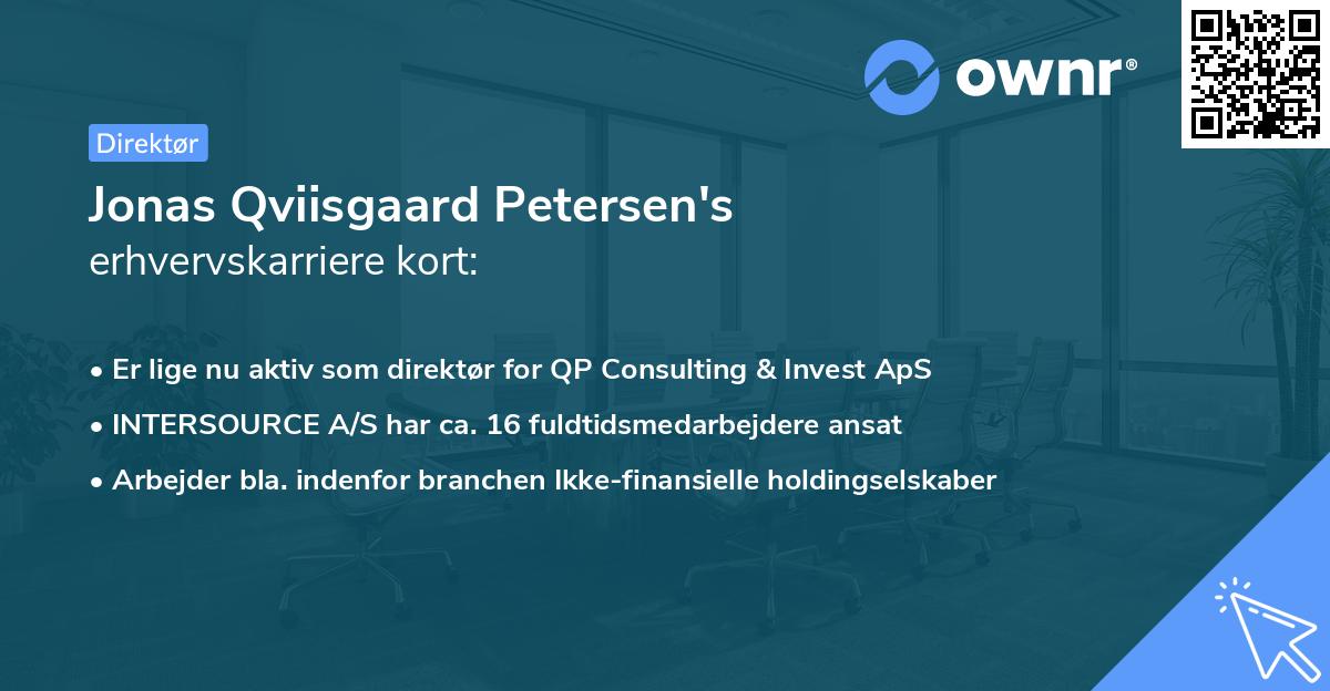 Jonas Qviisgaard Petersen's erhvervskarriere kort