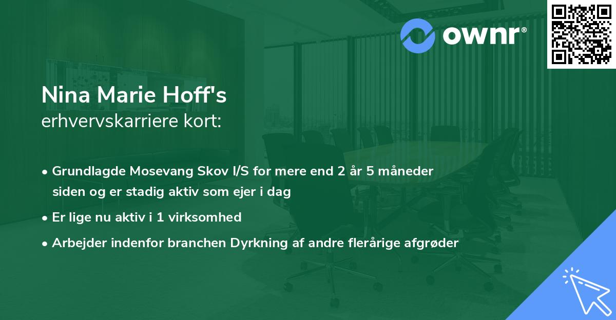 Nina Marie Hoff's erhvervskarriere kort