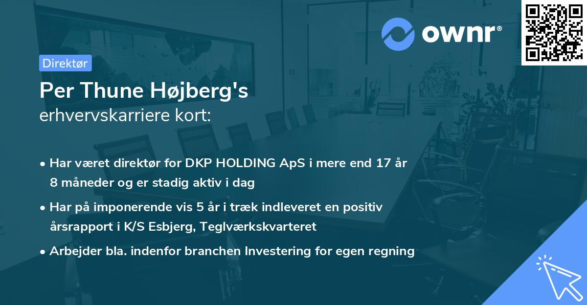 Per Thune Højberg's erhvervskarriere kort