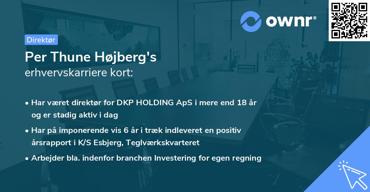 Per Thune Højberg's erhvervskarriere kort