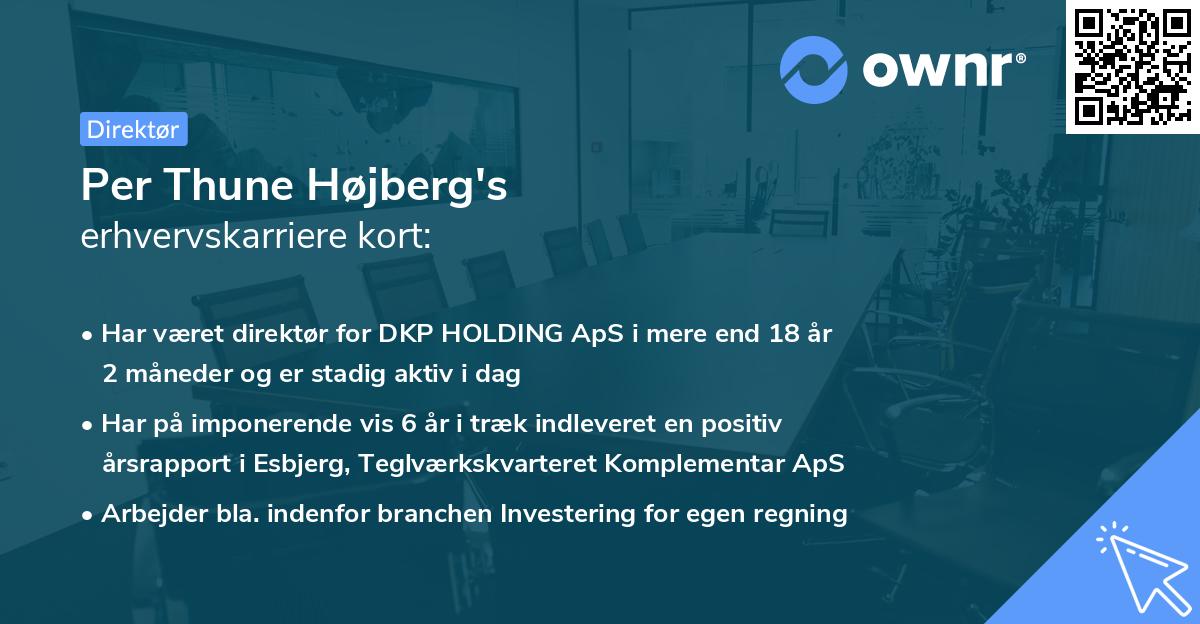 Per Thune Højberg's erhvervskarriere kort