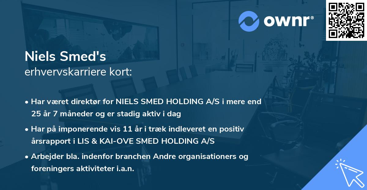 Niels Smed's erhvervskarriere kort