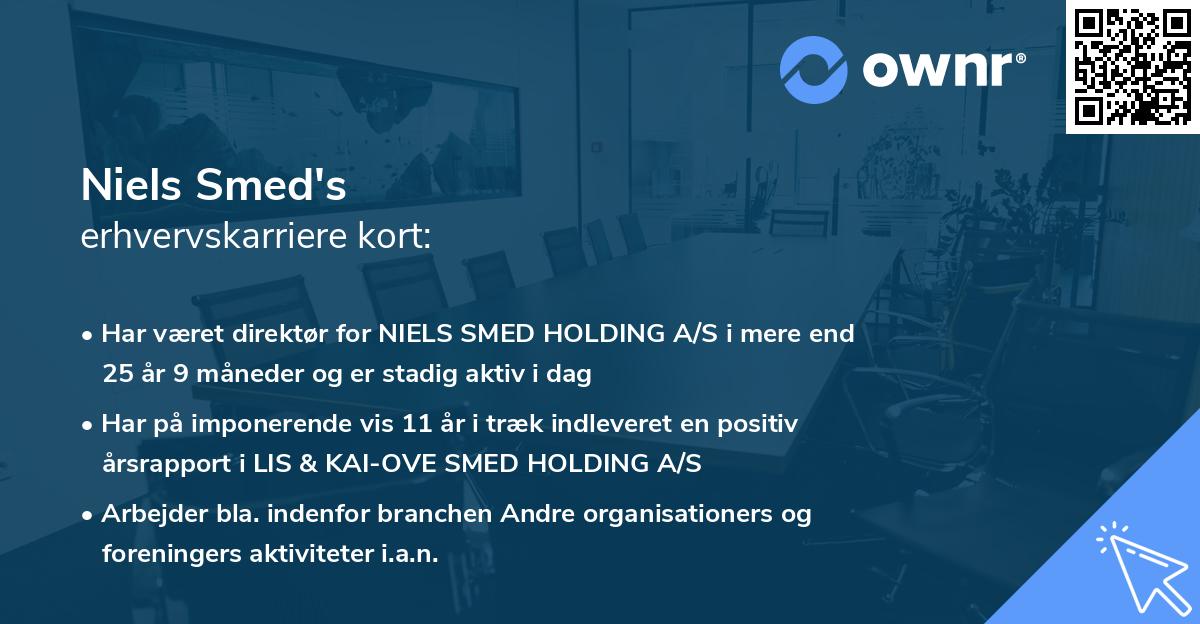 Niels Smed's erhvervskarriere kort