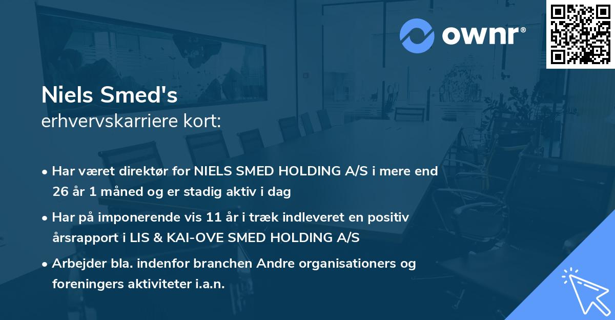 Niels Smed's erhvervskarriere kort