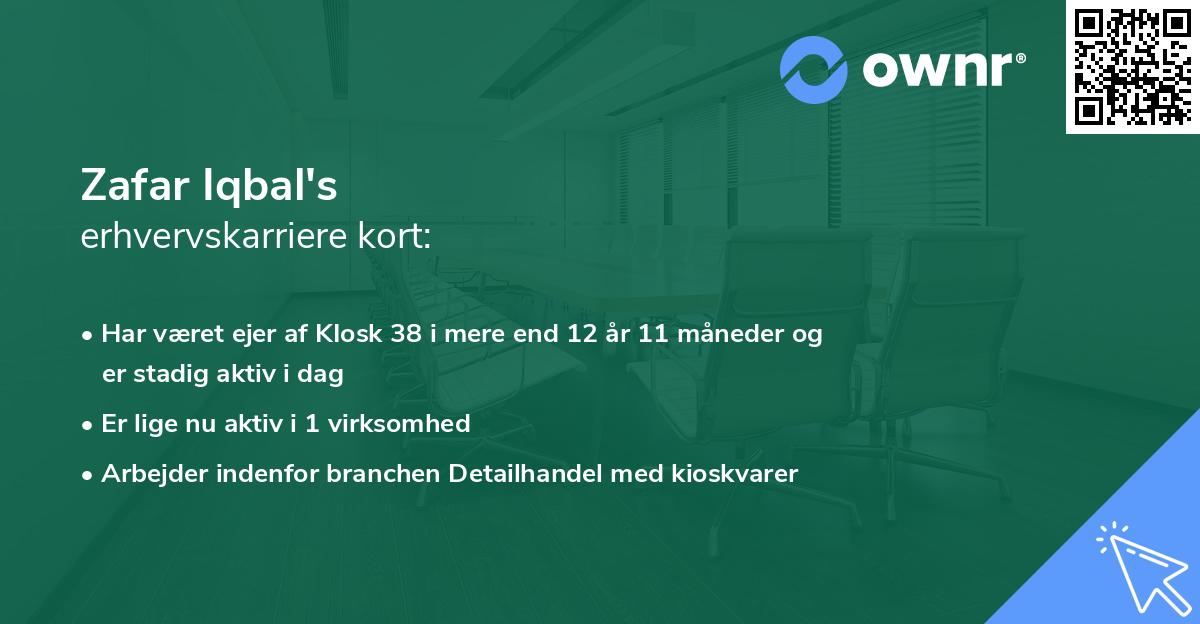 Zafar Iqbal's erhvervskarriere kort