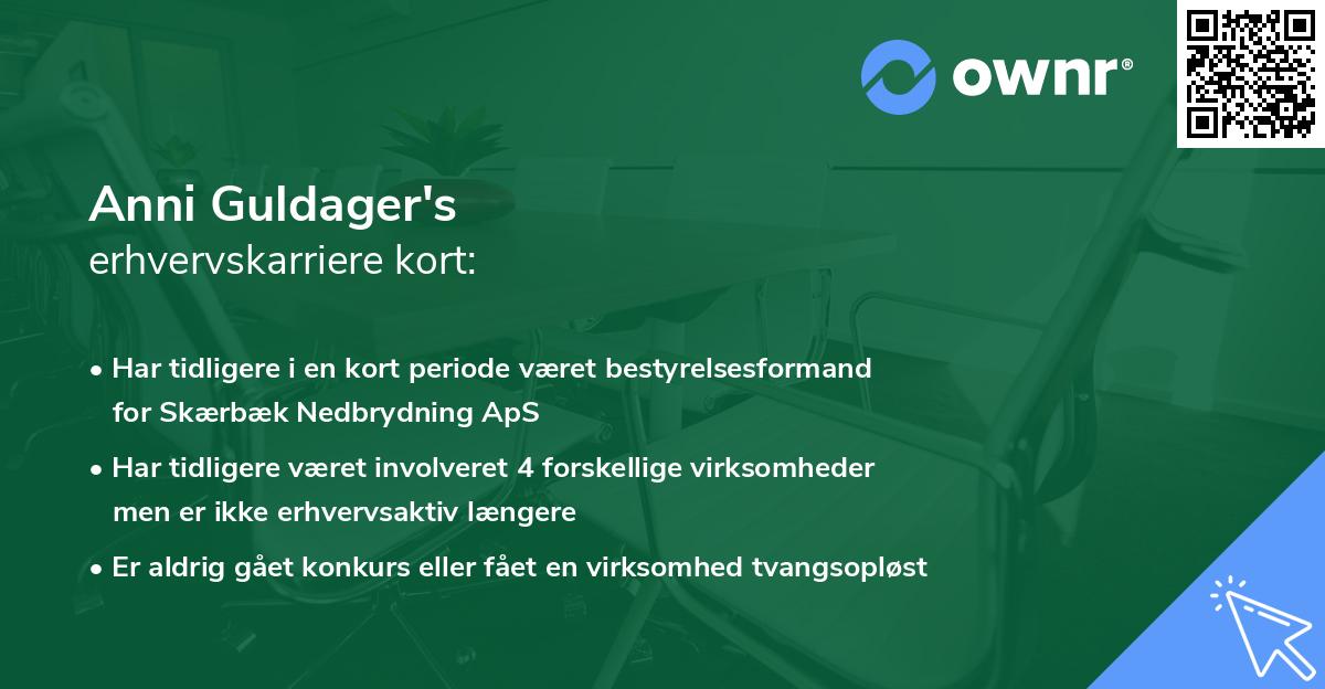 Anni Guldager's erhvervskarriere kort