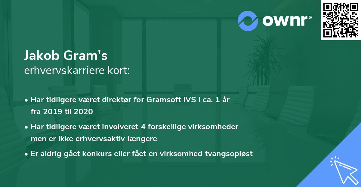 Jakob Gram's erhvervskarriere kort