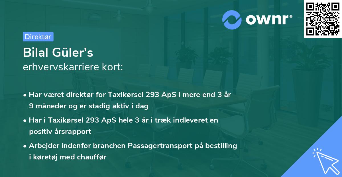 Bilal Güler's erhvervskarriere kort