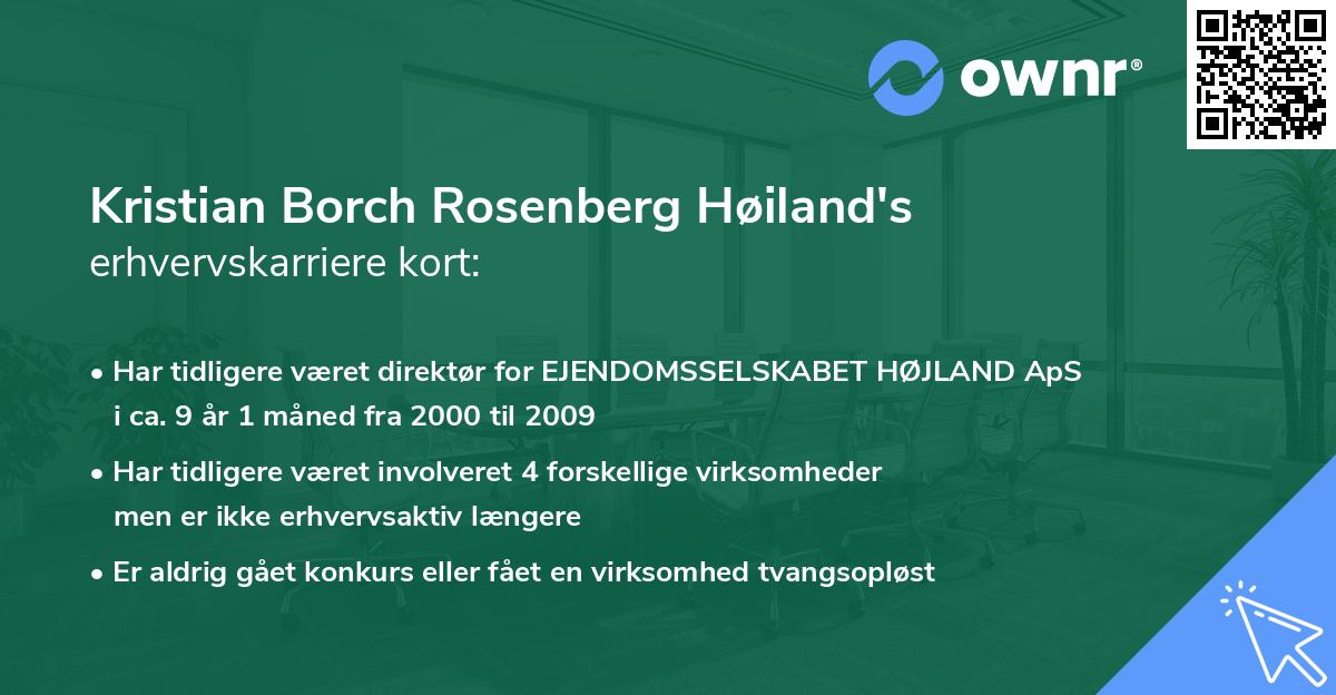 Kristian Borch Rosenberg Høiland's erhvervskarriere kort