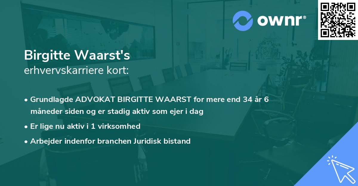 Birgitte Waarst's erhvervskarriere kort