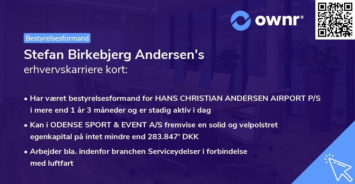 Stefan Birkebjerg Andersen's erhvervskarriere kort