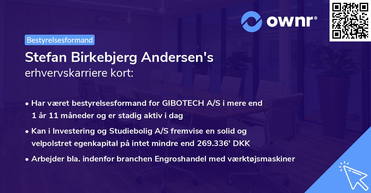 Stefan Birkebjerg Andersen's erhvervskarriere kort