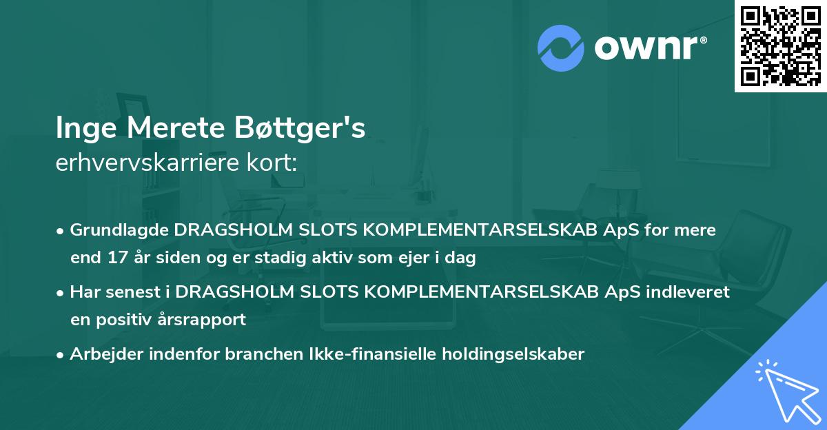 Inge Merete Bøttger's erhvervskarriere kort