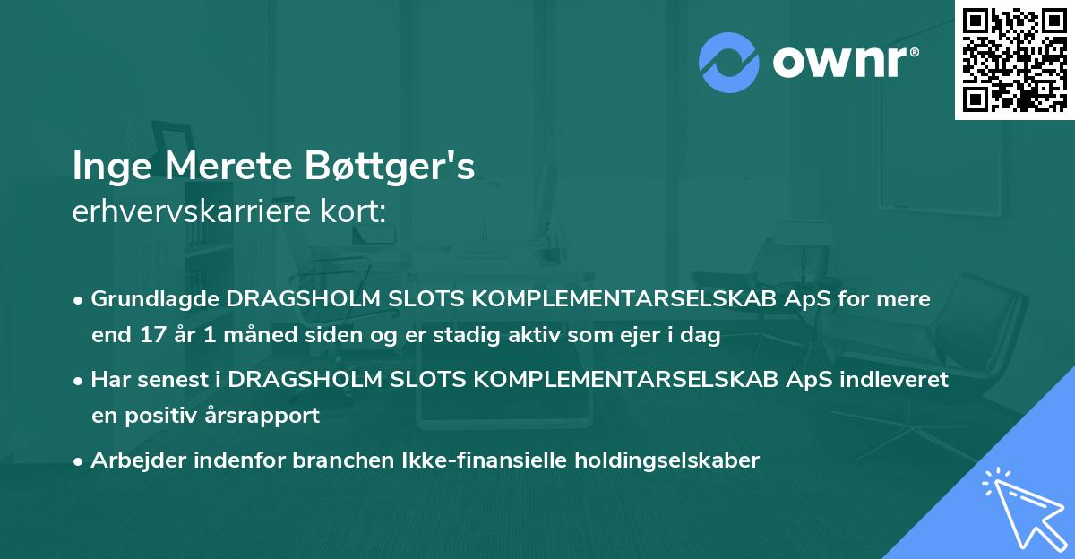 Inge Merete Bøttger's erhvervskarriere kort