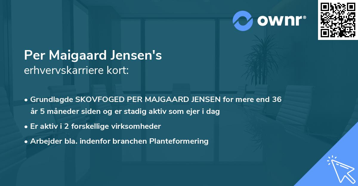 Per Maigaard Jensen's erhvervskarriere kort