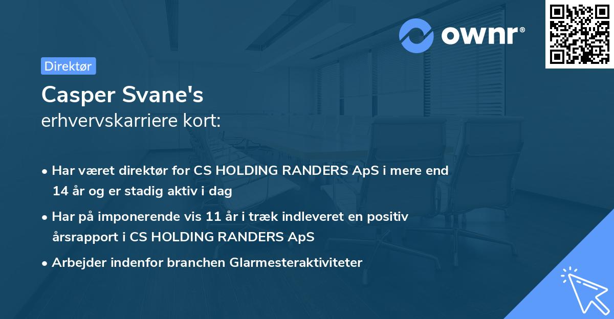 Casper Svane's erhvervskarriere kort