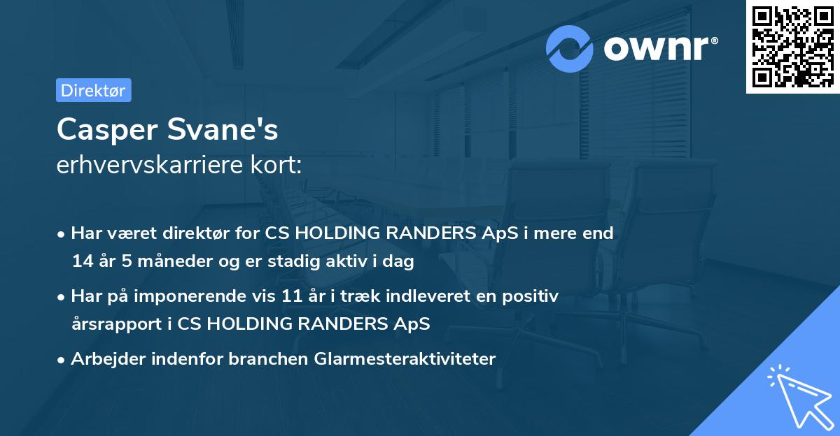 Casper Svane's erhvervskarriere kort