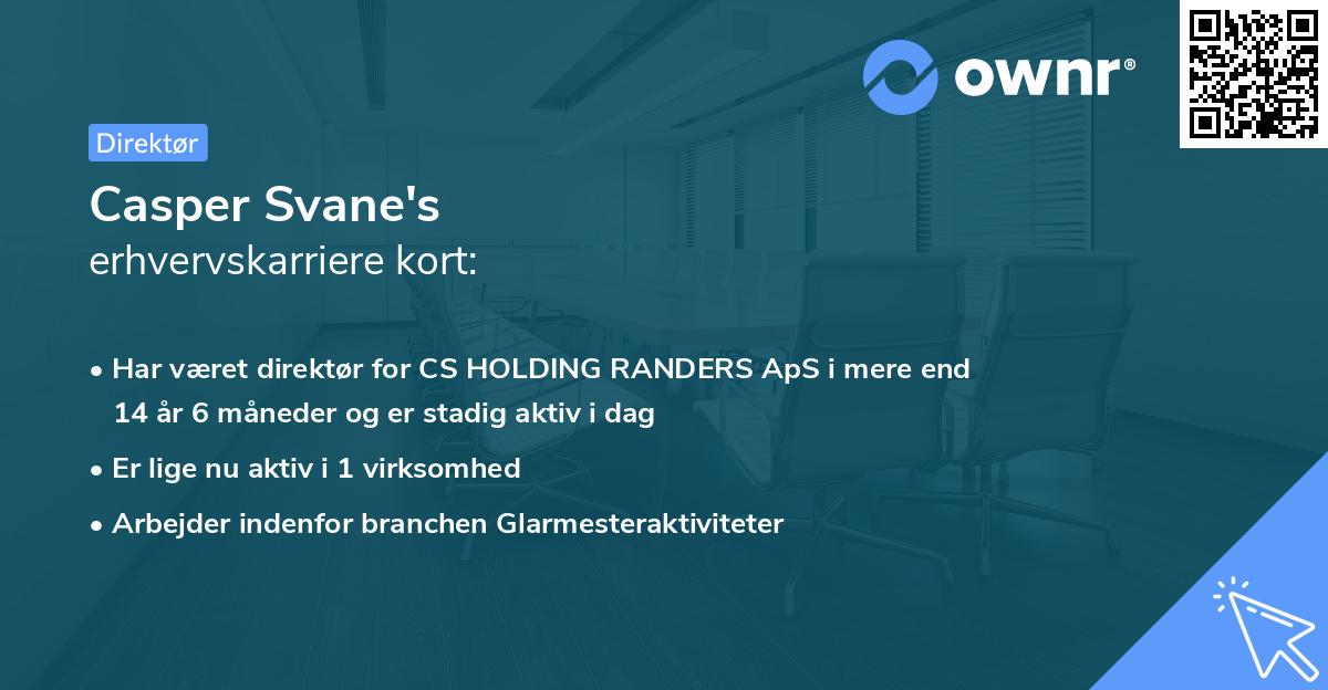 Casper Svane's erhvervskarriere kort