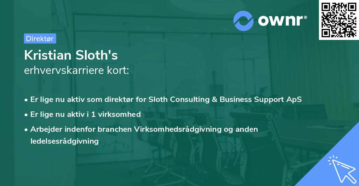 Kristian Sloth's erhvervskarriere kort