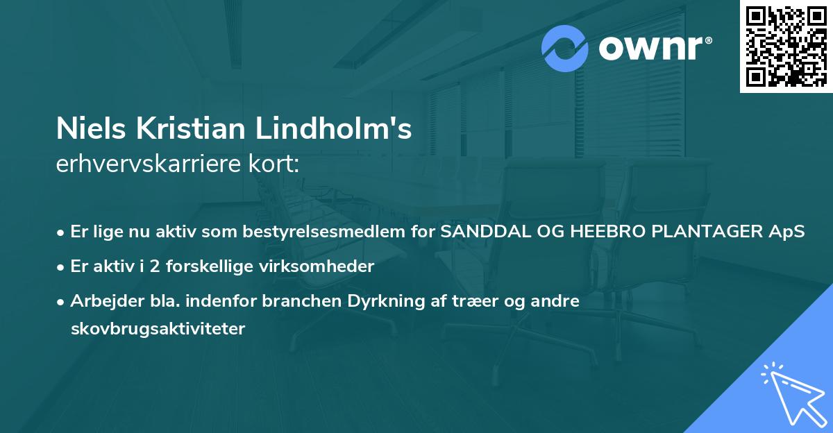 Niels Kristian Lindholm's erhvervskarriere kort