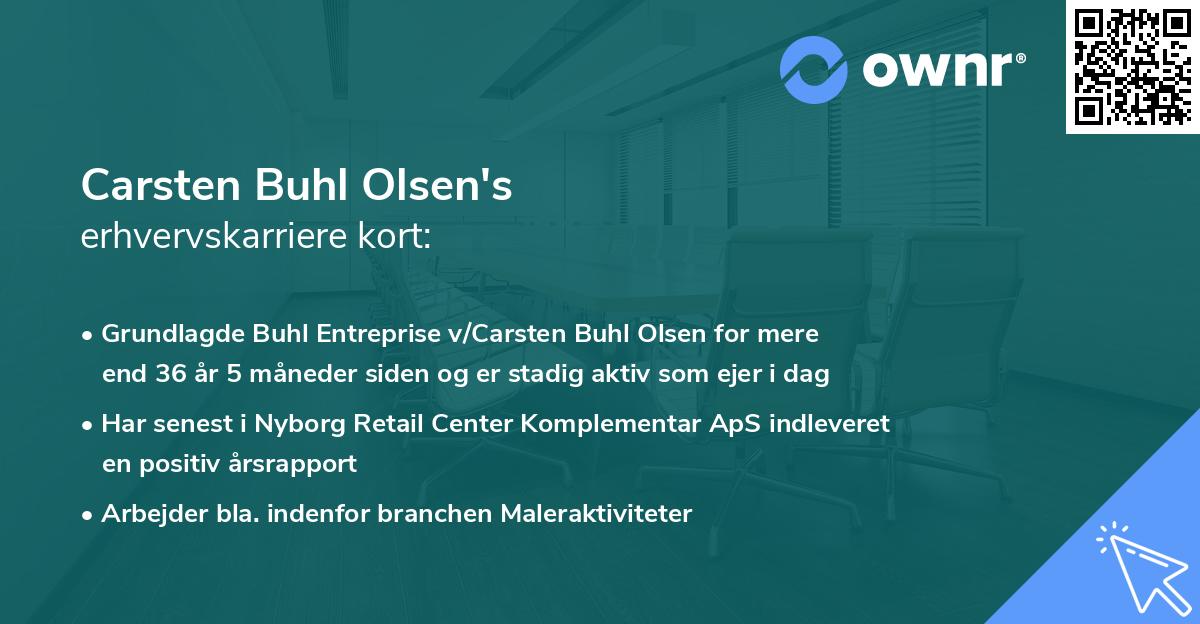 Carsten Buhl Olsen's erhvervskarriere kort