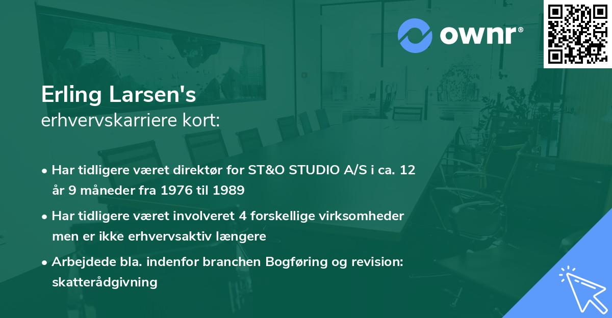 Erling Larsen's erhvervskarriere kort