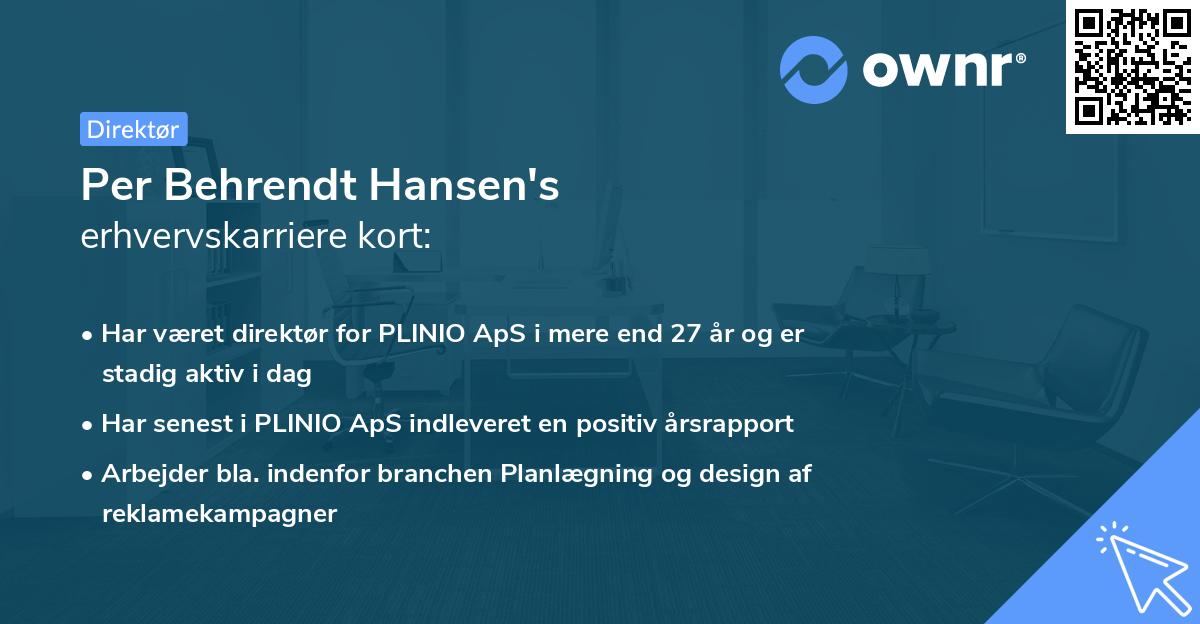 Per Behrendt Hansen's erhvervskarriere kort
