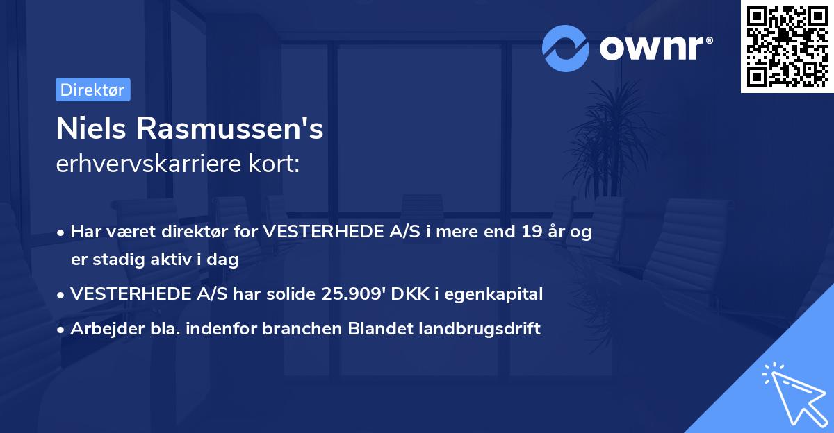 Niels Rasmussen's erhvervskarriere kort
