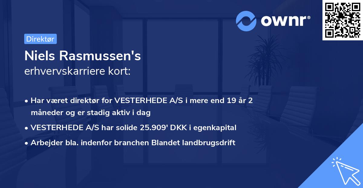 Niels Rasmussen's erhvervskarriere kort