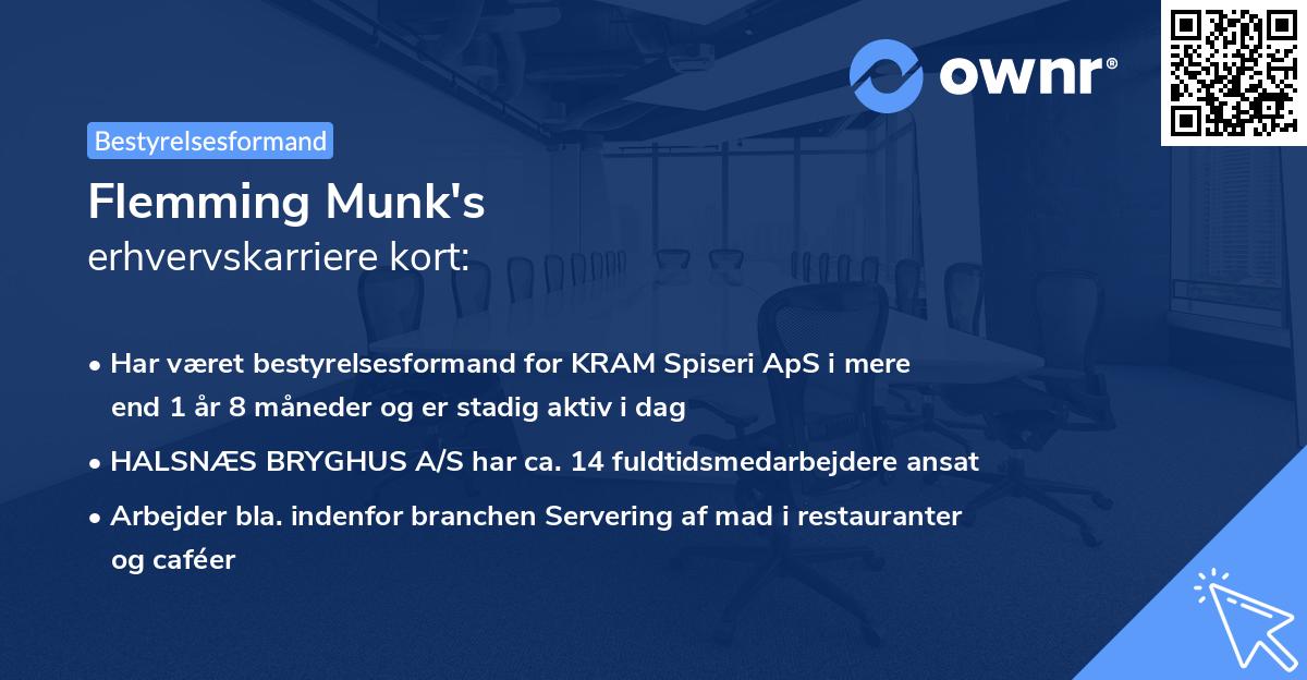 Flemming Munk's erhvervskarriere kort