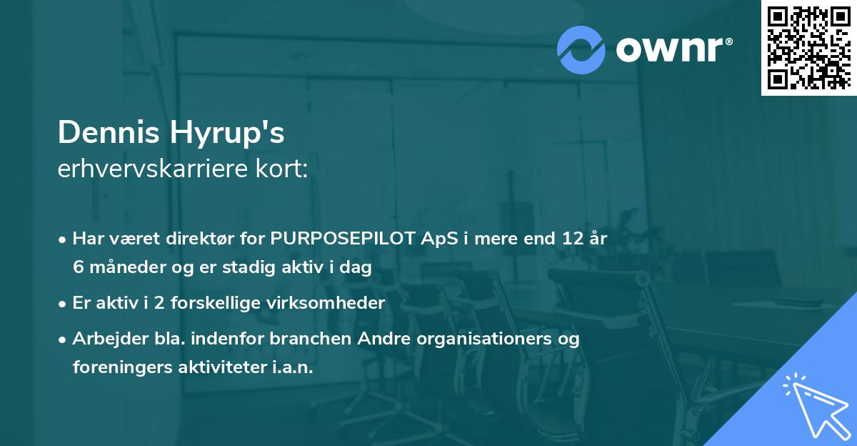 Dennis Hyrup's erhvervskarriere kort