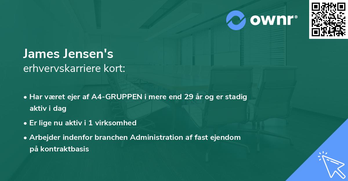 James Jensen's erhvervskarriere kort