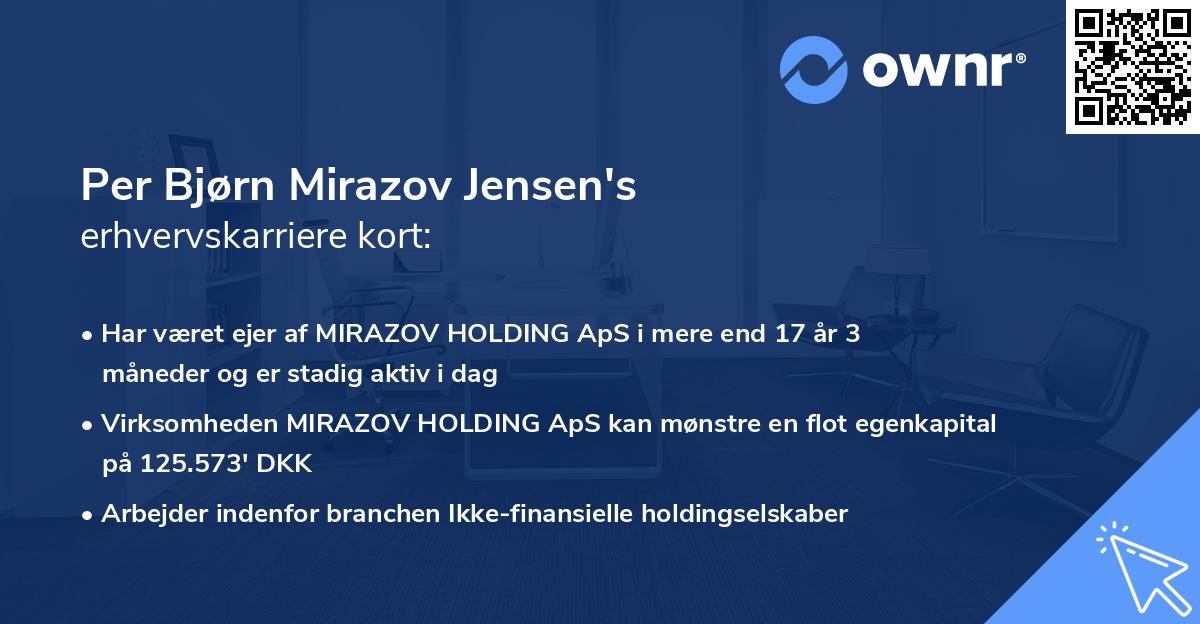 Per Bjørn Mirazov Jensen's erhvervskarriere kort
