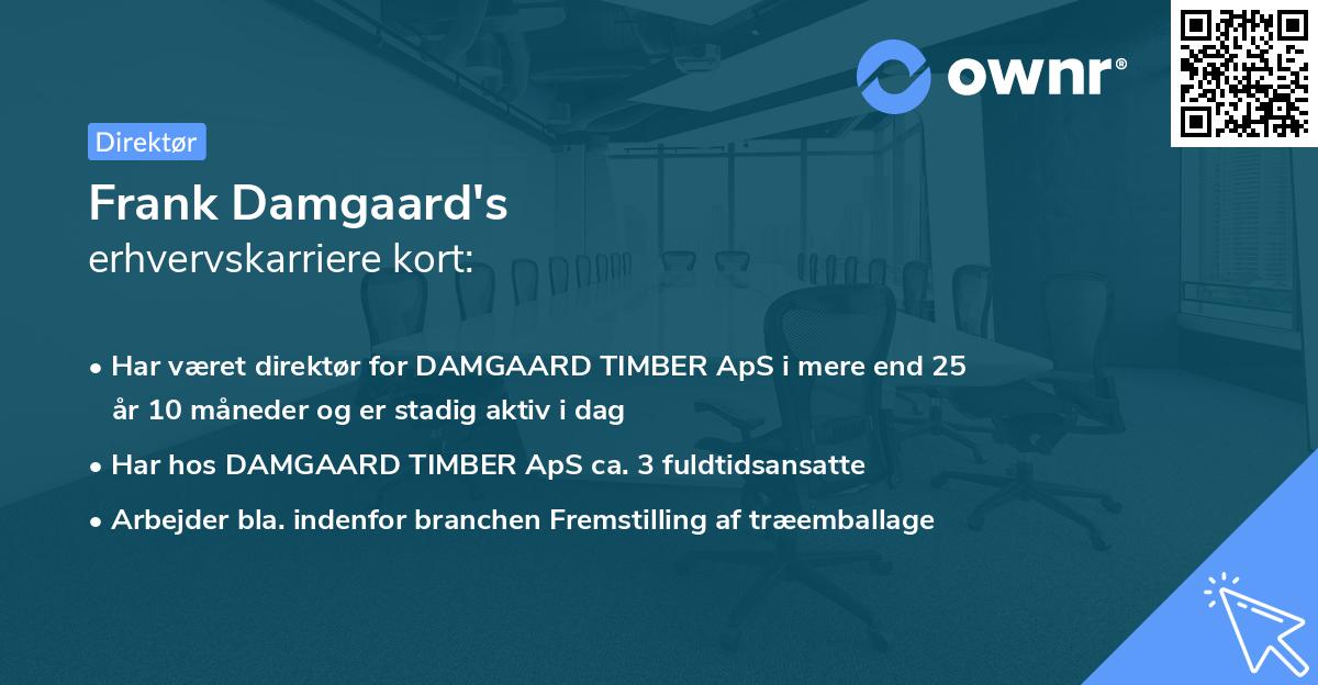 Frank Damgaard's erhvervskarriere kort