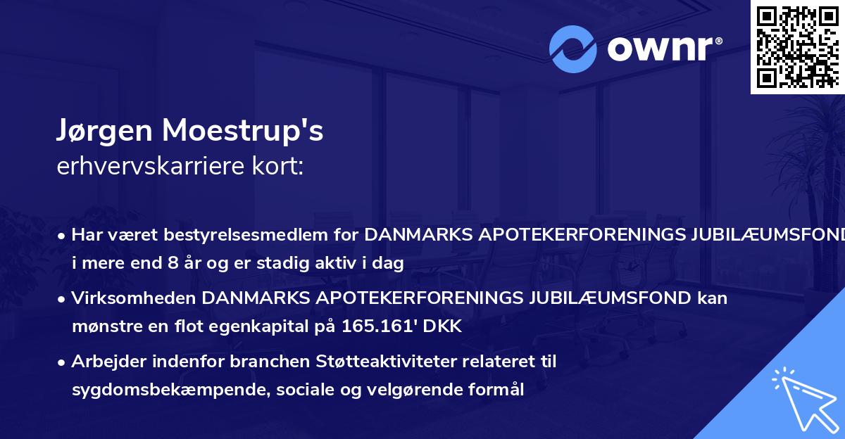 Jørgen Moestrup's erhvervskarriere kort
