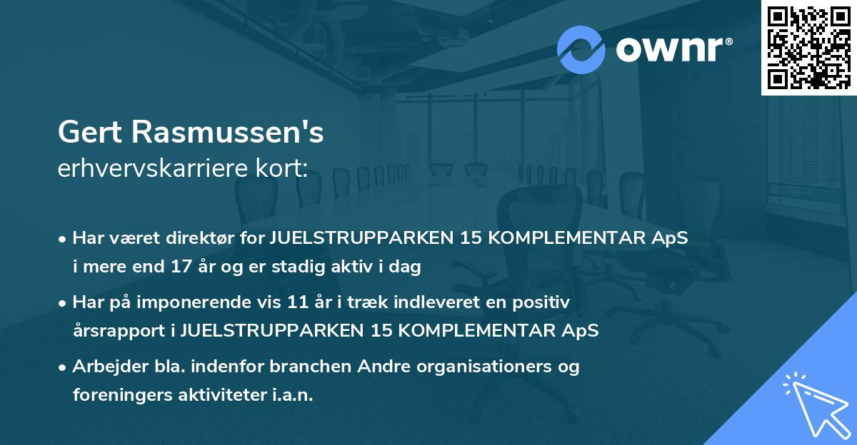 Gert Rasmussen's erhvervskarriere kort
