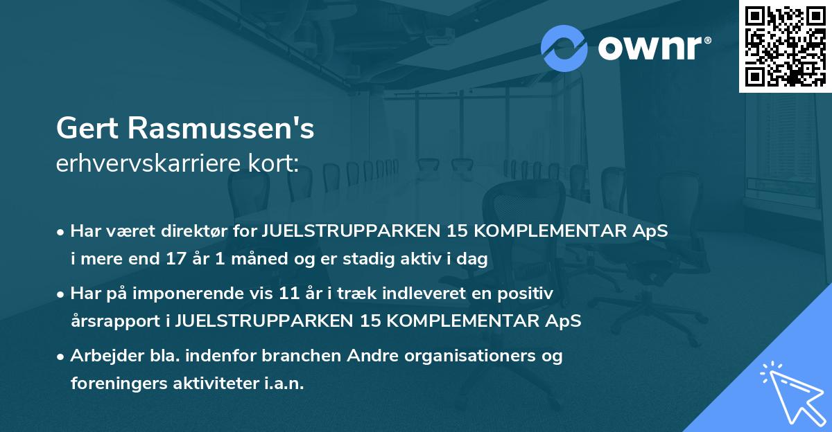 Gert Rasmussen's erhvervskarriere kort