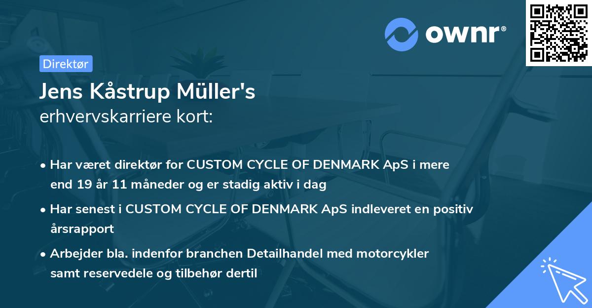 Jens Kåstrup Müller's erhvervskarriere kort